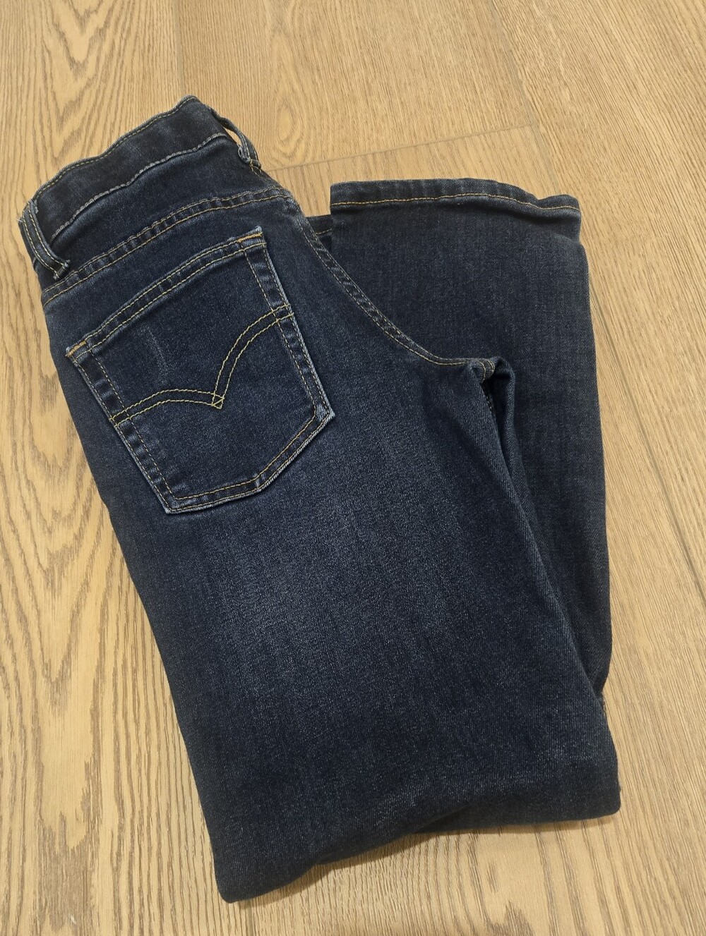Levi's 511 Boy's Slim Straight Jeans in Dark Indigo, Size 10R, W25, L26 - Picture 6 of 7